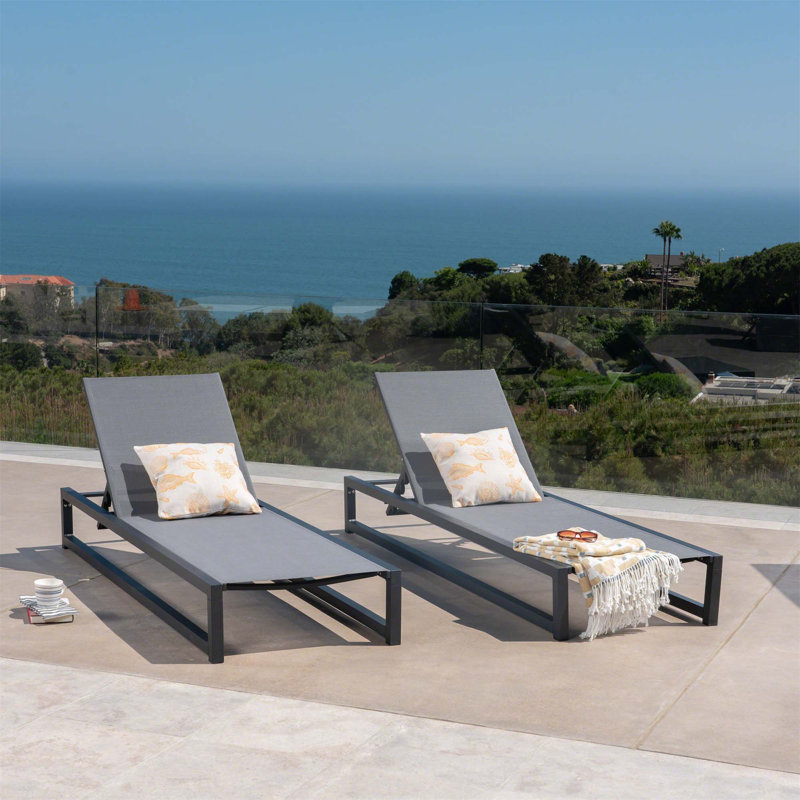 Venice Chaise Lounge (Set of 2), Black/Gray