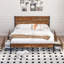 Structure de lit pleine grandeur Starnisha avec 4 tiroirs de rangement, lit plateforme en bois brun rustique et en métal avec tiroirs sous le lit, cadre de lit double de rangement de style campagnard industriel, aucun sommier tapissier requis-2105893574