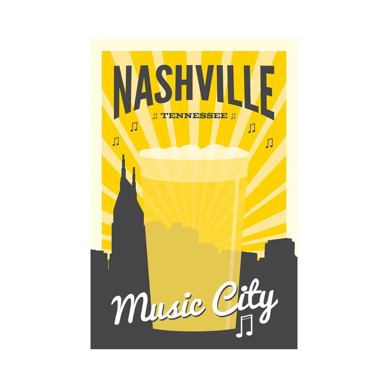 Nashville Music City by Benton Park Prints - Wrapped Canvas Gallery-Wrapped Canvas Giclée