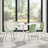 Kyoto Minimalist Industrial Stackable Plastic Dining Chair with Metal Leg, Quick Assembly, Suitable for Indoor and Outdoor Cafes and Restaurants (Set of 4)-828441173