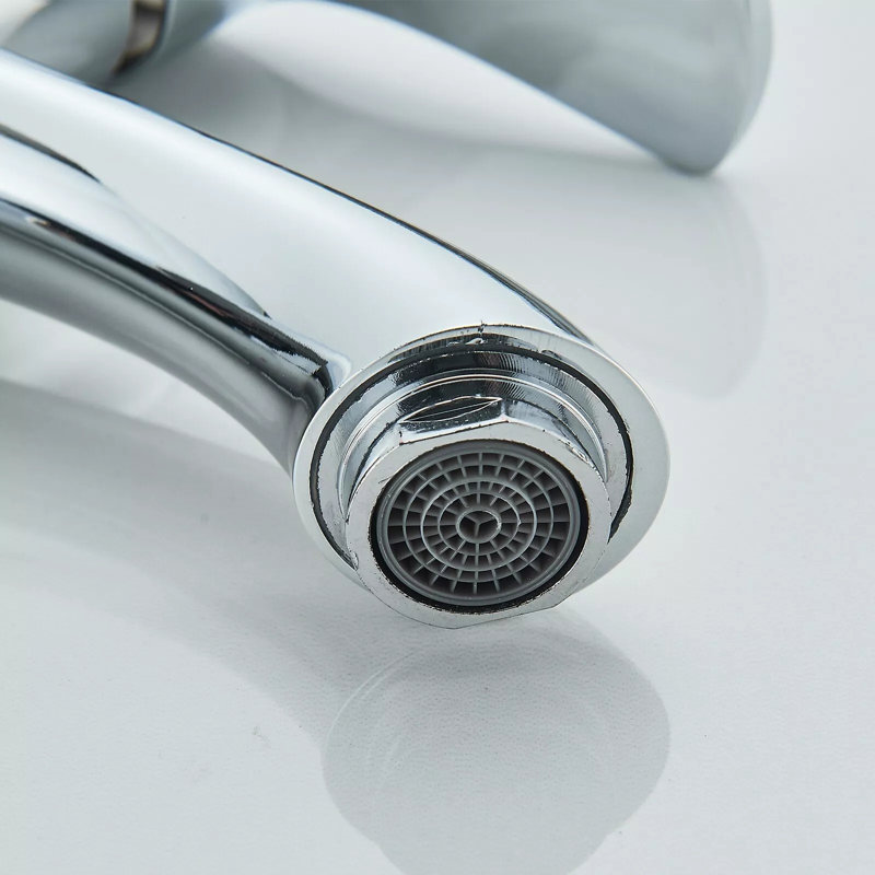 Modern Monobloc Basin Sink Mixer Tap Waterfall Single Level Bathroom Taps Chrome
