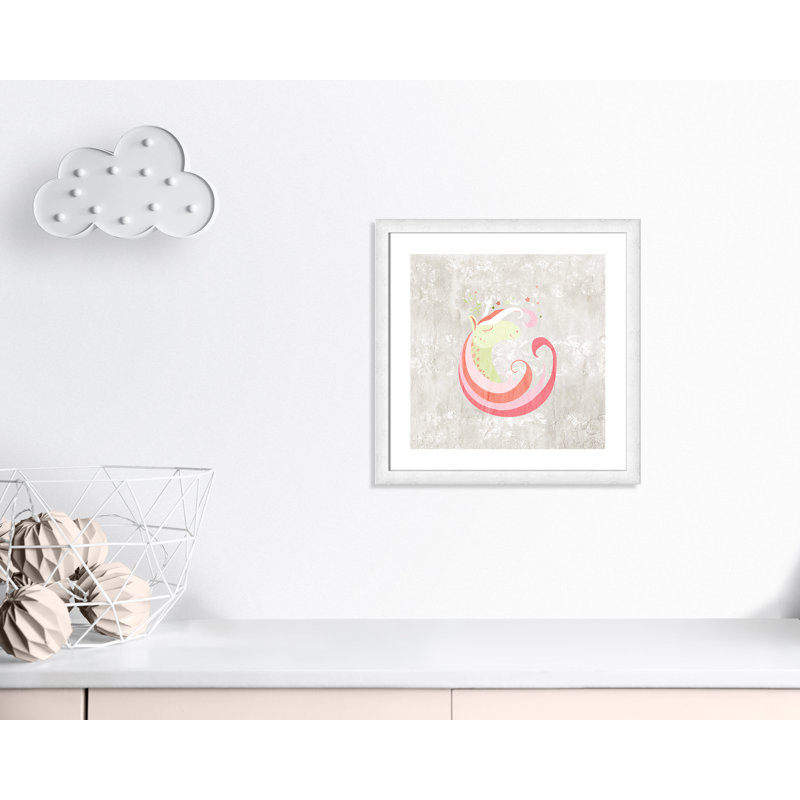 Décoration murale 1 enfant dreaming, H 24,5 po x l 24,5 po x P 0,63 po, Encadré plat à grain de bois blanc