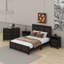 Ensemble de chambre à coucher 4 pièces, grand lit plateforme avec bande en bois-887841283