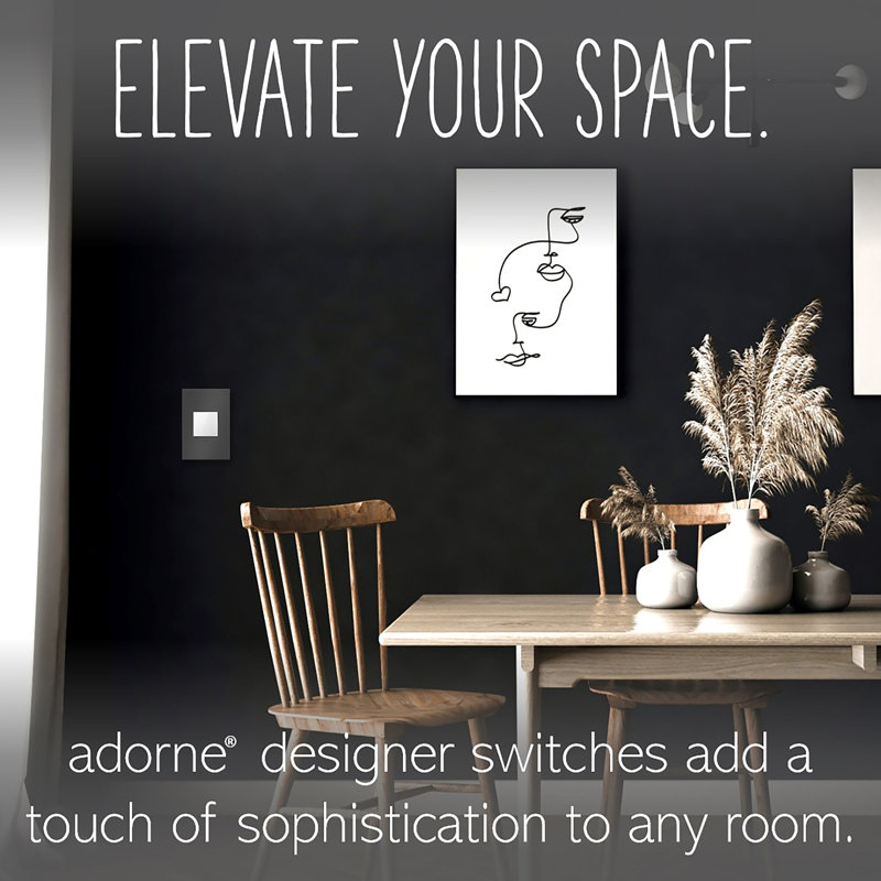 Adorne® Touch 15 Amp Single Pole and 3-Way Light Switch with Microban, White