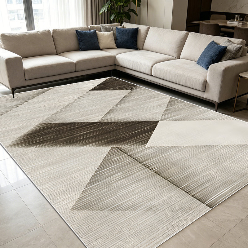 1PC Geometric Neutral Chevron Textured area rugs for Living Room, Soft and Comfortable, Suitable for all seasons, easy-to-maintain, machine washable Indoor floor mat, Under Table Farmhouse suitable for dining room, bedroom, entryway, patio, home