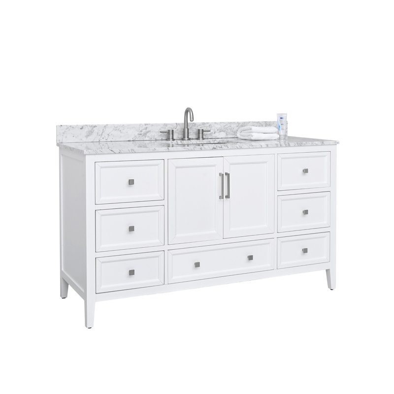 Ensemble de meuble-lavabo simple 61 po Murrieta, Blanc
