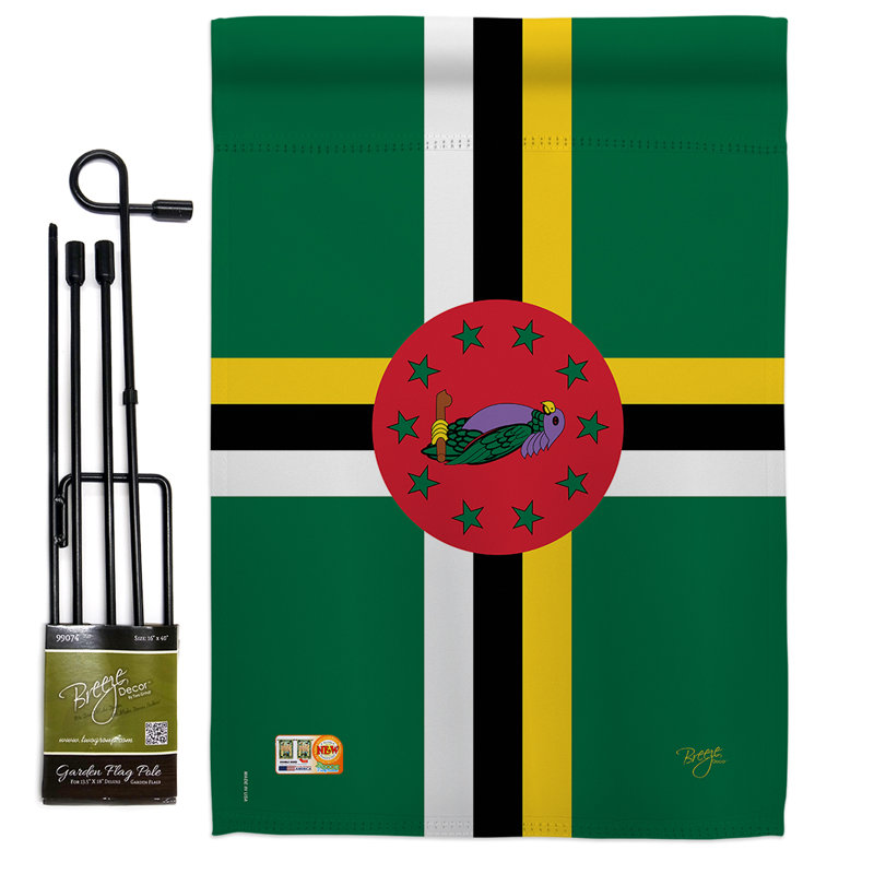 Polyester de 2 côtés 18,5 x 13 po dominique ensemble de drapeau