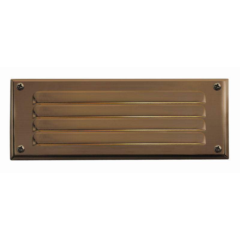 Hardy Island Low Voltage Hardwired LED Step Light, Matte Bronze, 12W Wedge Base Bulb