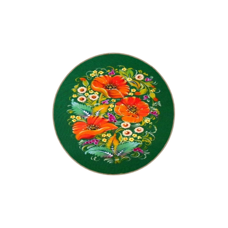Tapis décoratif floral vert, Rectangle 2 pi 4 po x 4 pi
