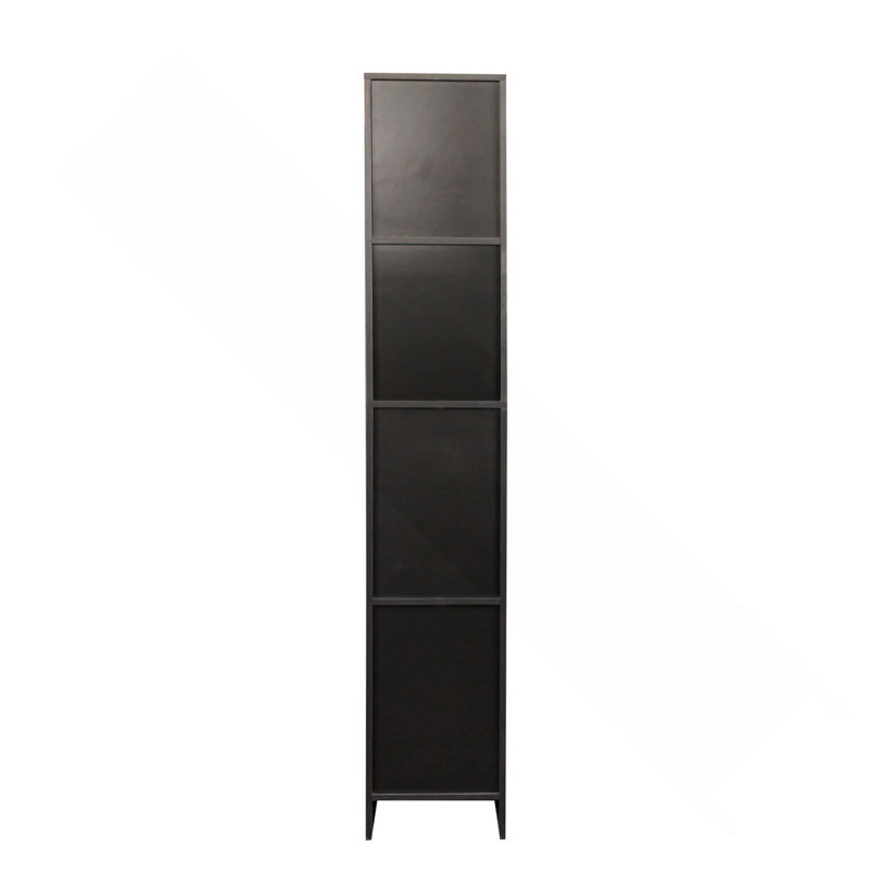 Freestanding Cabinet With Inadjustable Shelves And 2 Doors For Kitchen, Dining Room, Bathroom, Black