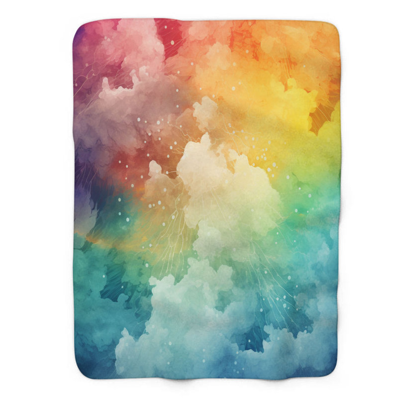 Technicolor Horizon - couverture Sherpa de qualité supérieure 1 pièce, Grand lit