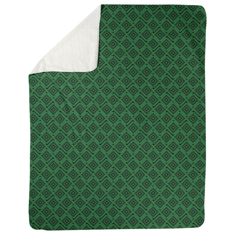 Katelyn Elizabeth Throw Blanket, 52.5" W x 62.5" L, Black/Green