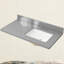 Évier de comptoir rectangulaire encastré en céramique 42 po x l 22 po x 42 po avec lavabo à droite et comptoir rectangulaire en céramique avec trois trous pré-percés et 4 po Dosseret H