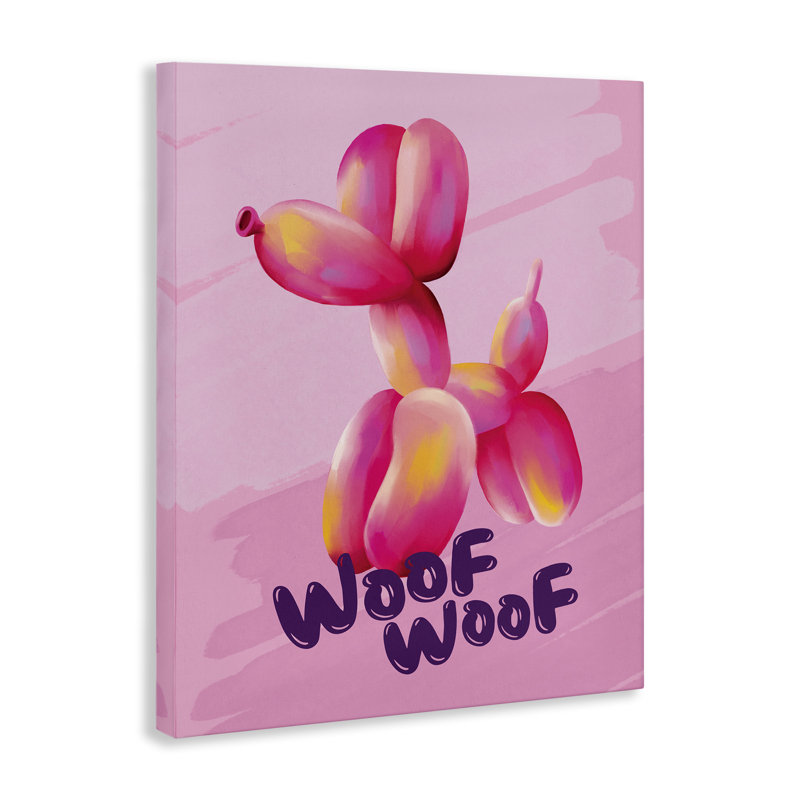 Art mural sur toile «Wouf Balloon Dog» par Nataly White, H 40 po x l 30 po