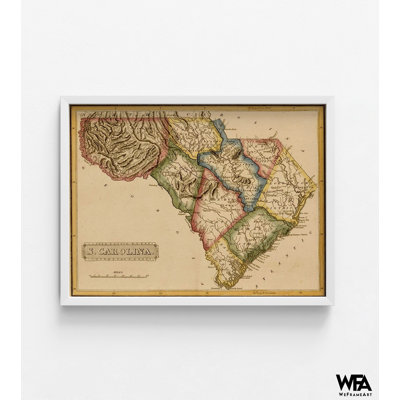 South Carolina 1817, Sc State Map, Sc Travel Map, Rustic Old South Carolina, reproduction d'affiche, école scolaire, art mural