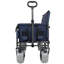 Chariot pliant 3-en-1 avec banquette et plateau de table pliable monté à l'arrière - capacité de 500 lb, pneus de plage 9 po x 4 po pour le camping, la plage, bleu foncé