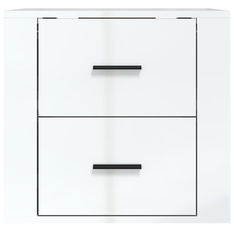 50 cm W Bedside Table, High Gloss White