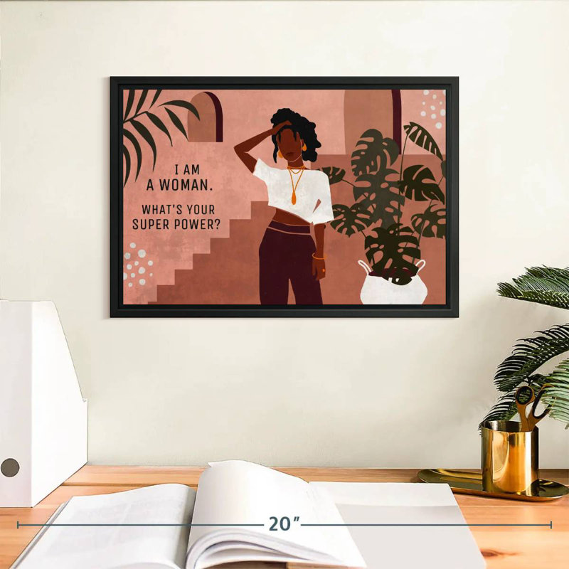 I Am A Woman II, 13 po x 9 po, Cadre flottant noir