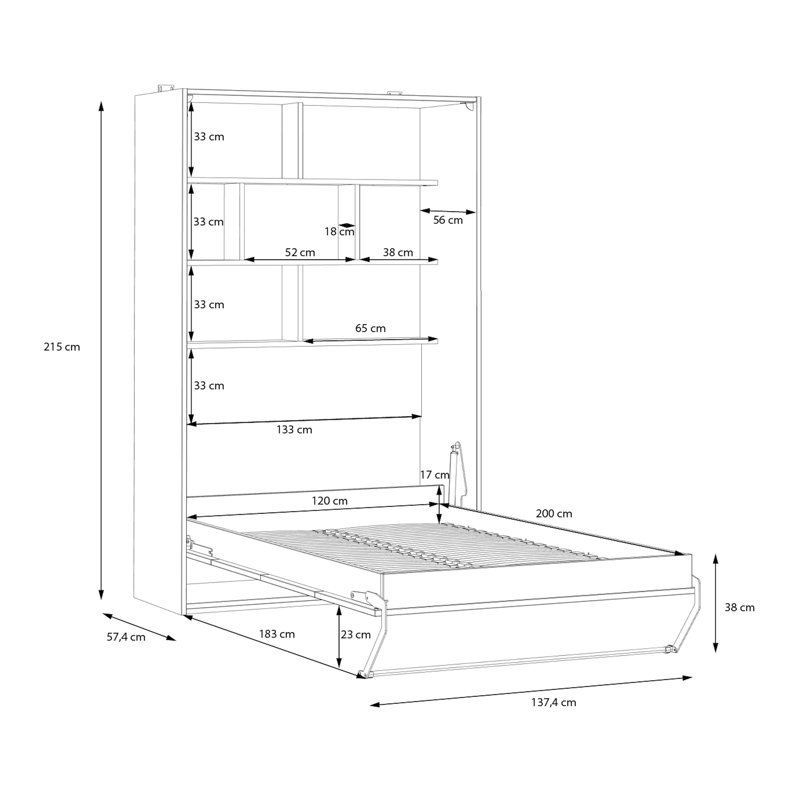 Bed Parlie, Small Double (120 x 200 cm)