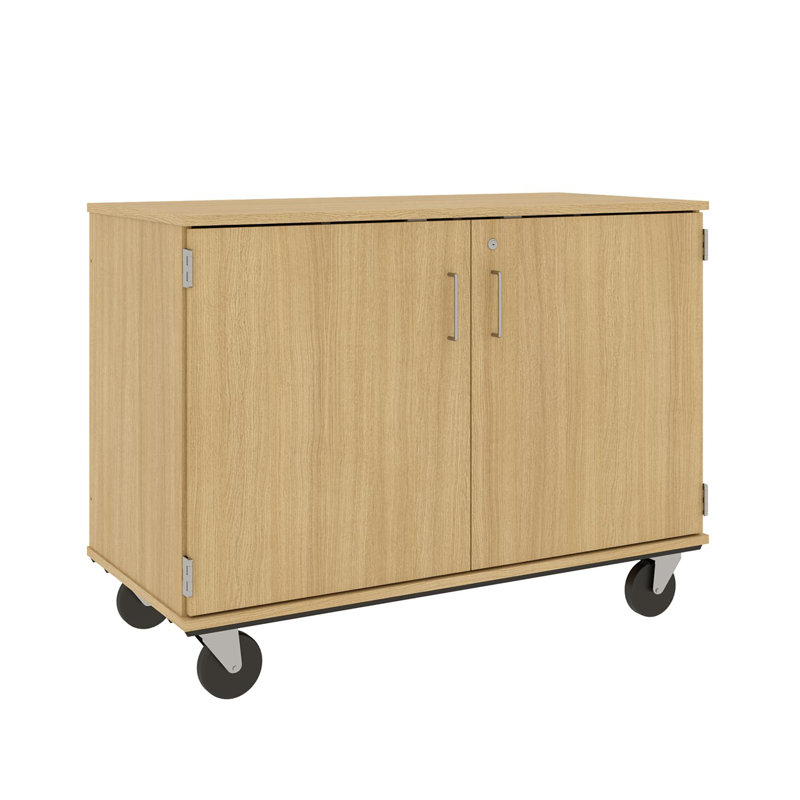 Armoire de classe à 12 compartiments avec roulettes Mobiles, Chêne Door County