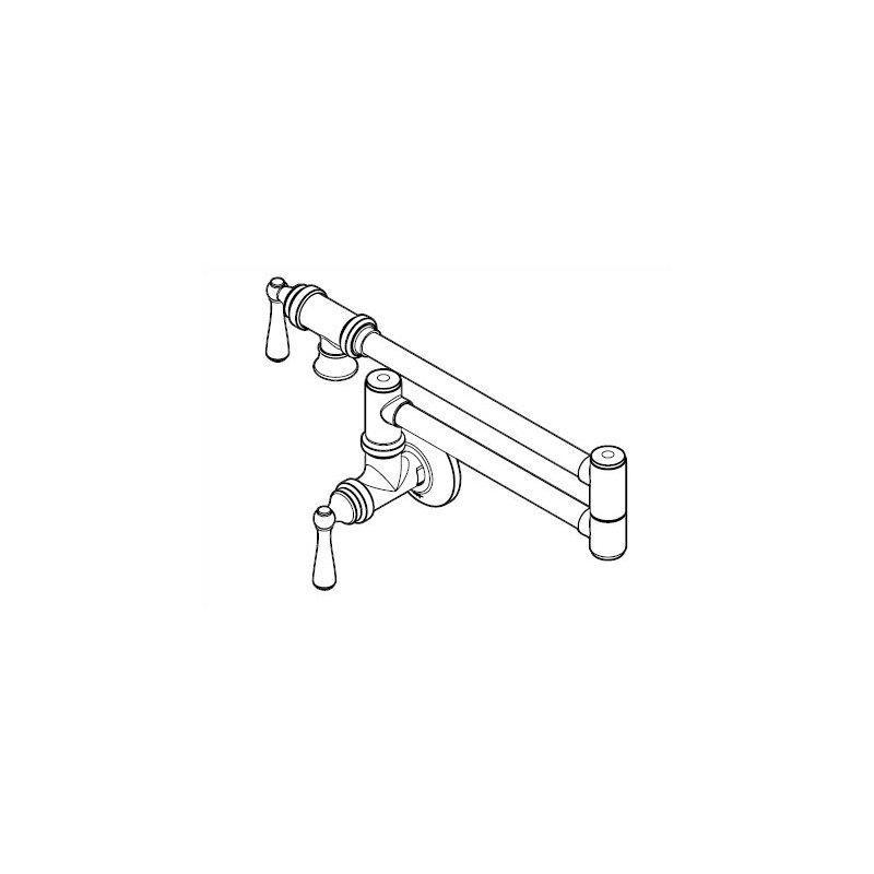 Moen Traditional Wall Mount Swing Arm Folding Pot Filler Kitchen Faucet, Polished Nickel