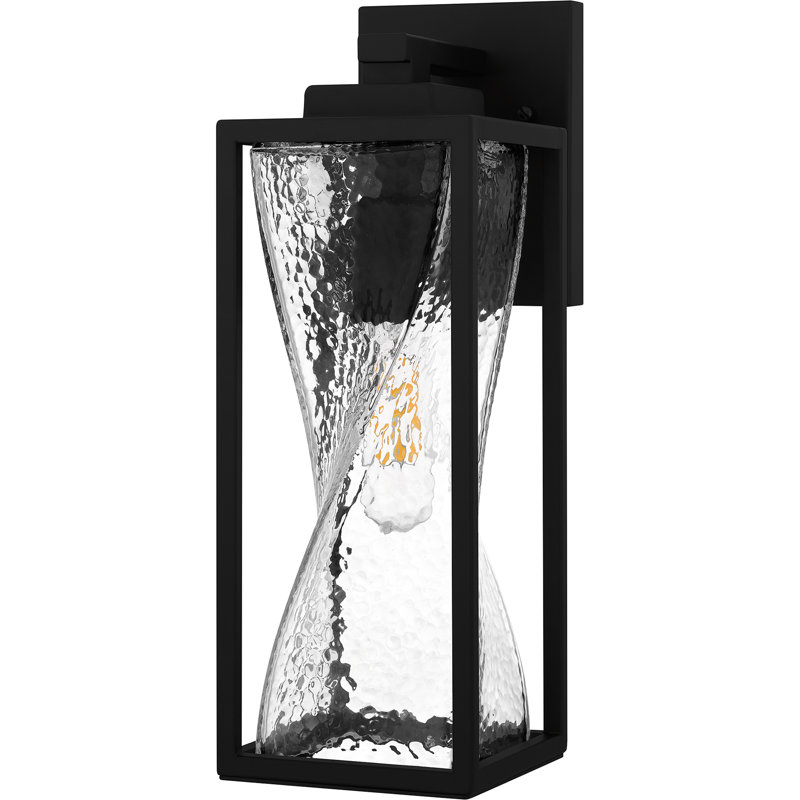 Dipeeka 1-Light Matte Black Outdoor Wall Lantern, 14.25" H x 5" W x 6.50" D