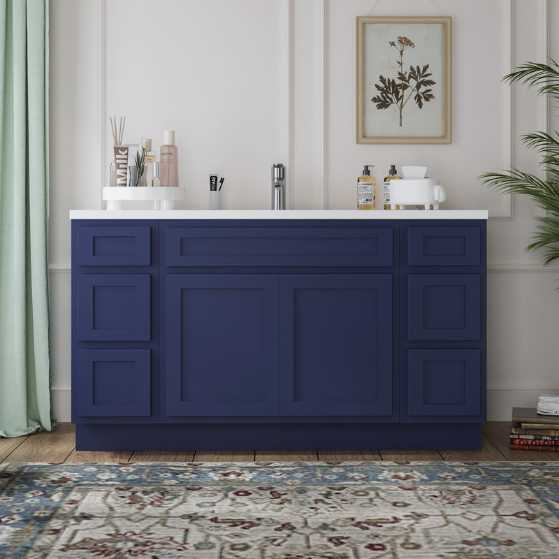 Base de meuble-lavabo simple 54 po seulement, Bleu