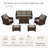 Keaisha 5 Person Outdoor Conversation Furniture Set Seating Group With Coffee Table And Cushions-624864203-624864200