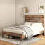 Lit plateforme robuste en bois au design silencieux et amplement de rangement sous le lit-646043762