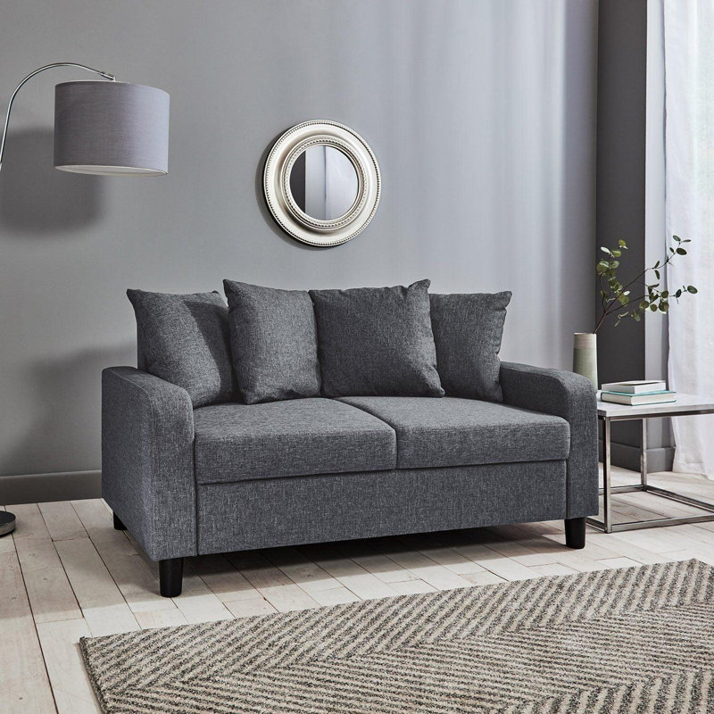 Mitzi 2 Seater Sofa, Black, Linen, 2
