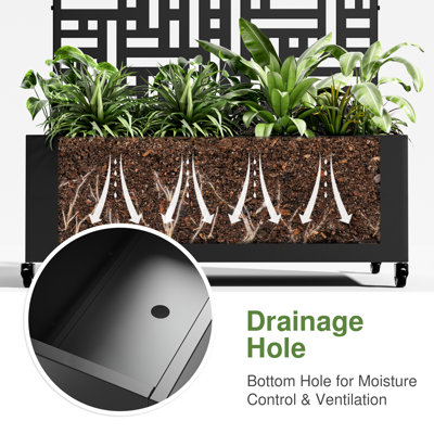 Abraham Metal Planter Box with Trellis