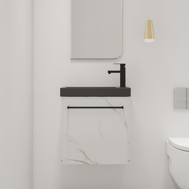 Ensemble de meuble-lavabo mural simple 20 po Jebria