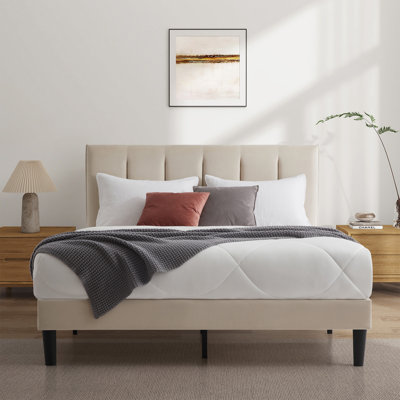  Structure de lit luxueuse avec tête de lit rembourrée