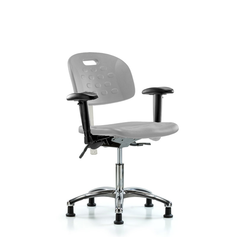 Nicholls Task Chair, Glides, Yes, Silver