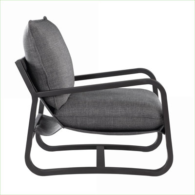 Fauteuil d'appoint pour adultes Blaire Sling, tissu rembourré, assise en métal robuste pour la chambre à coucher du salon