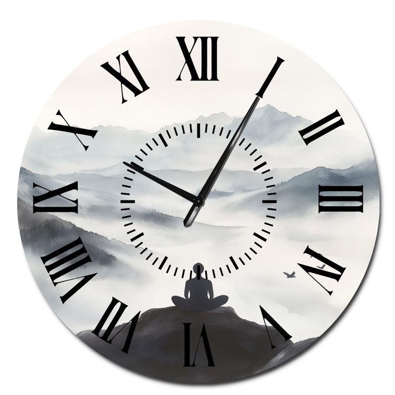 Horloge murale méditation en métal, Surdimensionné