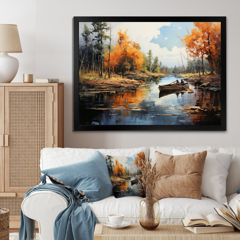 Canada River Rhapsody II sur toile, H 16 po x l 32 po x P 1 po, Cadre simple noir