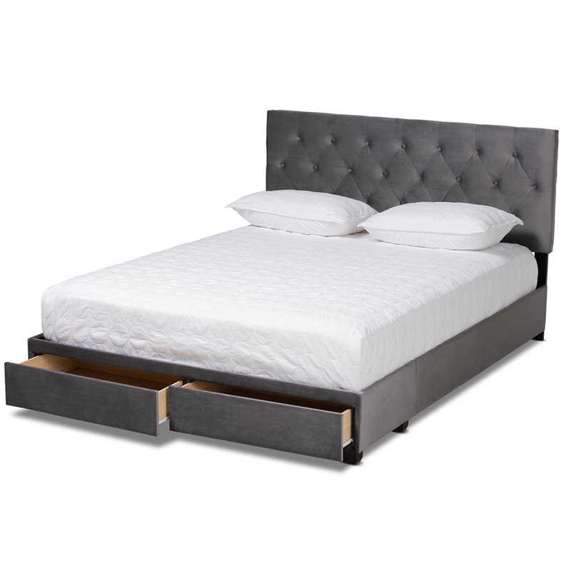 Plattsmouth Upholstered Platform Storage Bed, King, Gray