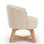 Classic Linen Fabric Swivel Lounge Chair | 360° Freely Rotating with Cross-Shaped Solid Wood Base & Legs | Comfortable Accent Chair for Living Room, Bedroom, Office & Dresser-541012767-541012754