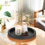 Plateau de table basse décoratif: plateau de service moderne de style campagnard en perles rondes brun foncé avec plateau de service pour centre de cuisine
