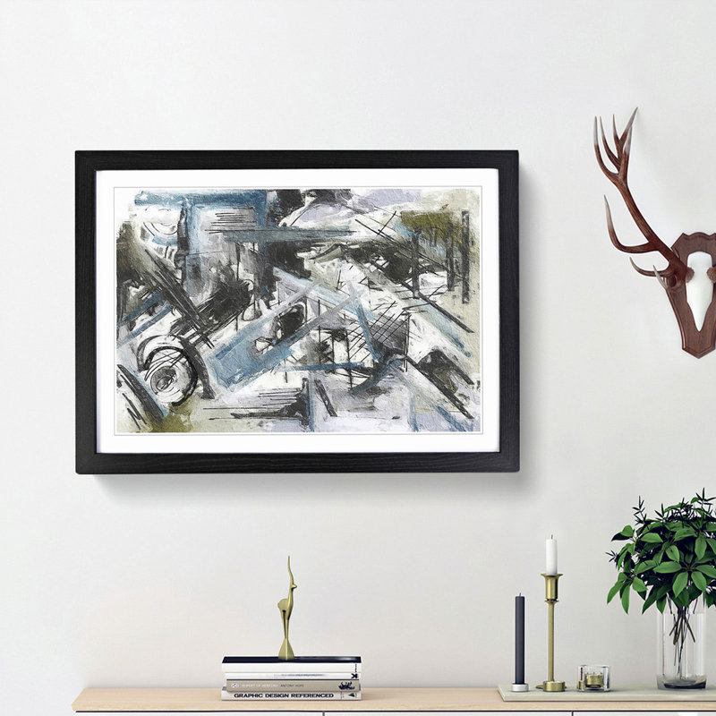 Abstract Vol.351 by S.Johnson - Framed Print, 24cm H x 33cm W x 2cm D, Black Framed