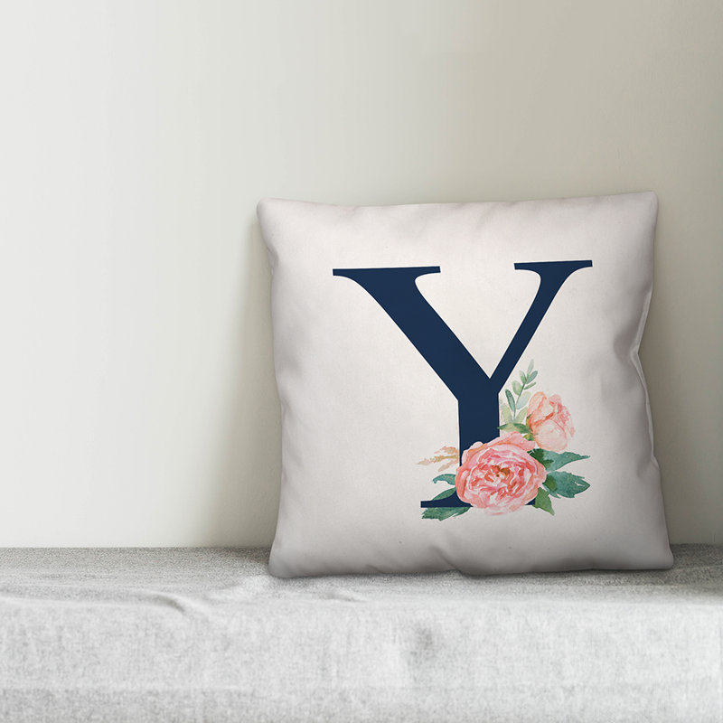 Monogram Outdoor Square Pillow Cover & Insert, Y