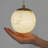 Modern Dia3.9" Mini Globe Brass Alabaster Kitchen Island Pendant Light Fixture Mid Century Marble Stone Pendant Light
