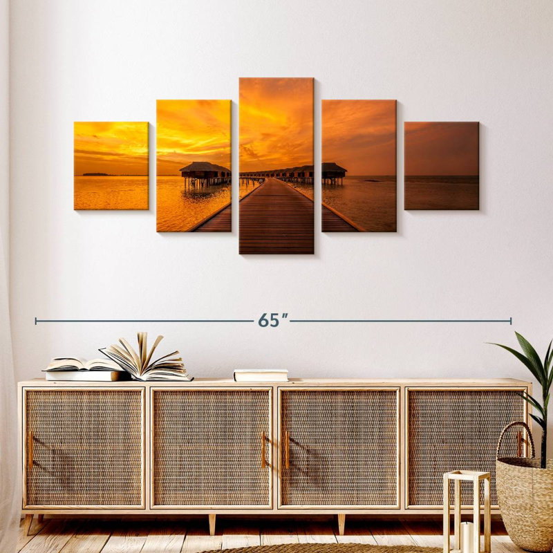 Maldives Sunset Dock, 24" H x 55" W