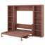 Lit escamotable moderne avec bureau et tablettes ouvertes-738381083