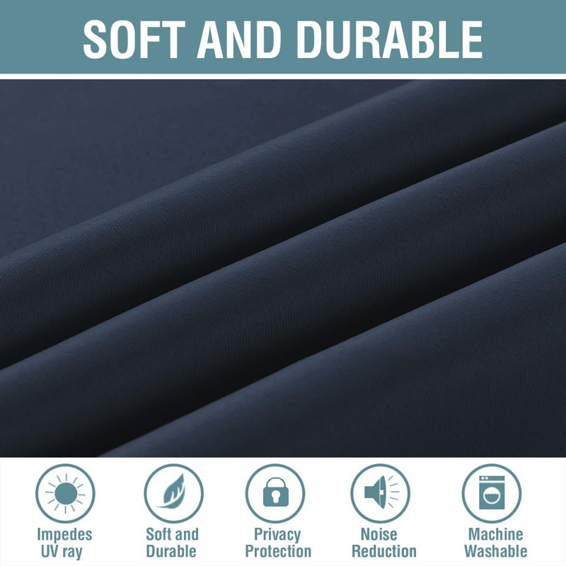 Blackout Curtains for Bedroom/Living Room 2 Panels Set - Thermal Insulated Room Darkening Grommet Top Curtains, 42" W x 84" L