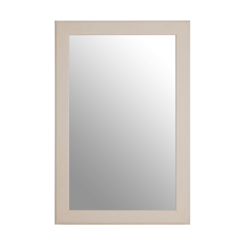 Wine Solid Wood Flat Wall Mirror, Antique White