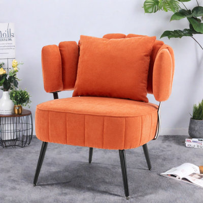 Chaises d'appoint à ressorts ensachés, chaise de lecture moderne en acier chenille pour la maison