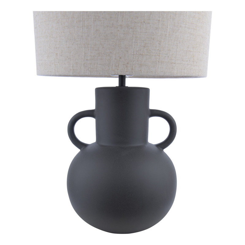 Urn Ceramic Table Lamp With Shade, Black