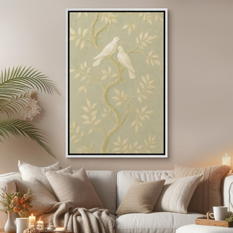 Art mural encadré abstrait rétro antique classique pour chambre à coucher, H 36 po x l 24 po, Blanc